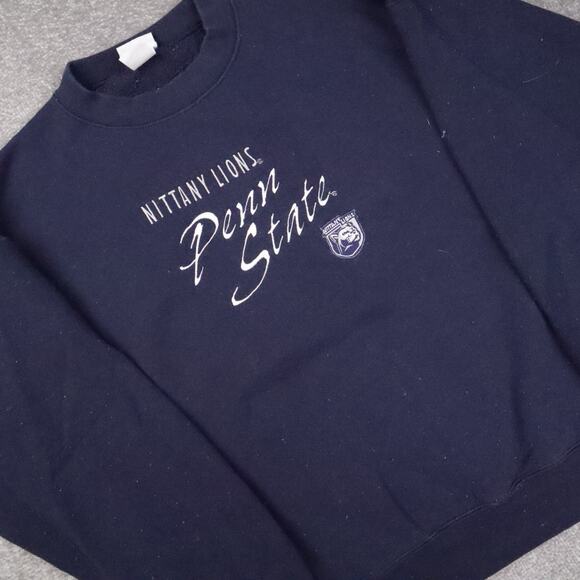 Vintage 90s Penn State Nittany Lions XL Blue Long Sleeve Pullover Sweatshirt - Picture 10 of 11